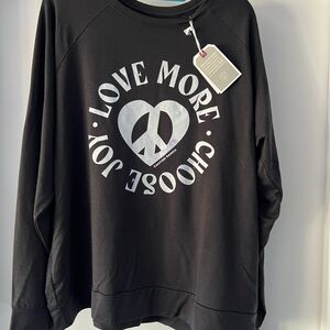League Black Sweatshirt with Silver Print